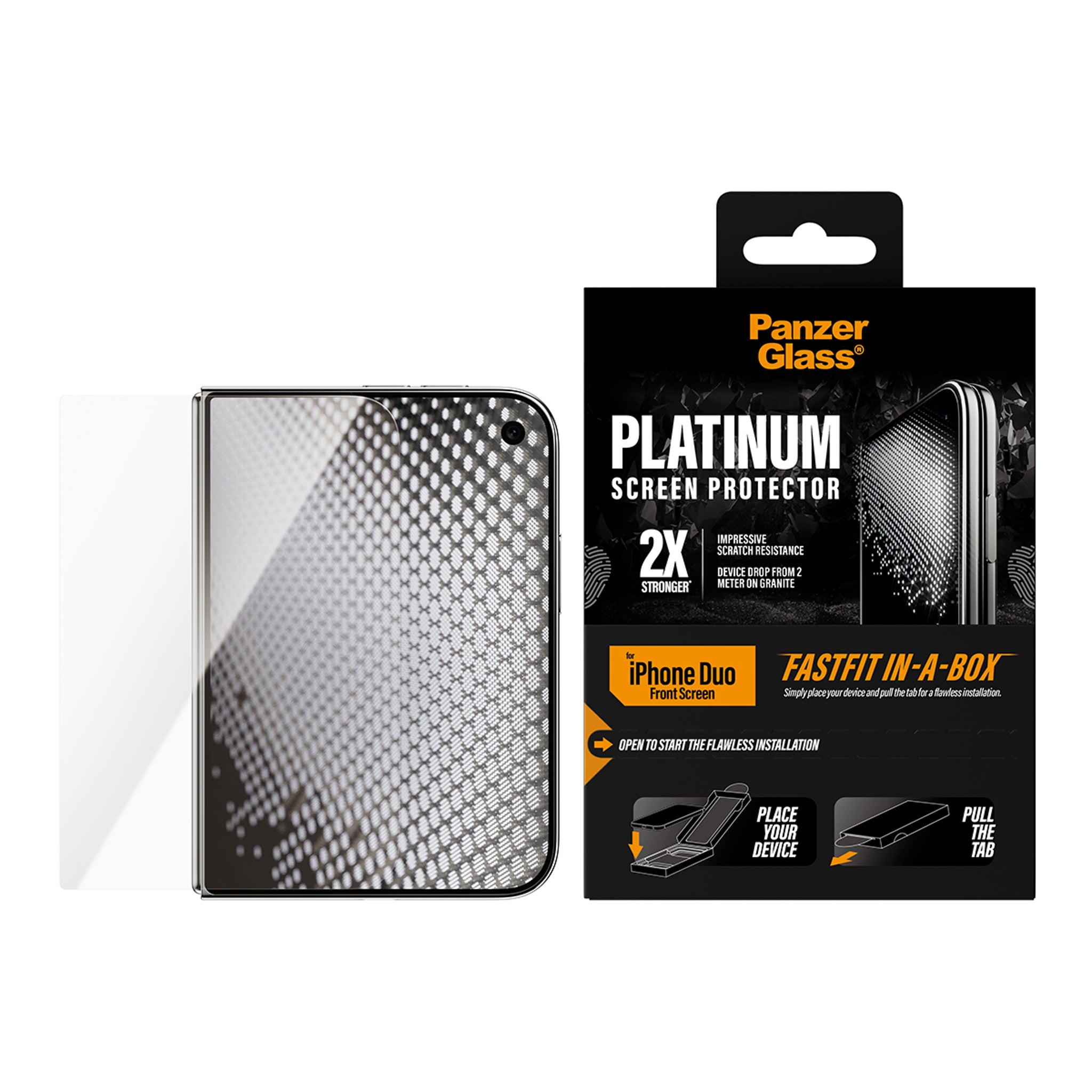 PanzerGlass® Platinum Sub Screen Protector iPhone Duo | FRAME FIT w. FASTFIT IN-A-BOX
